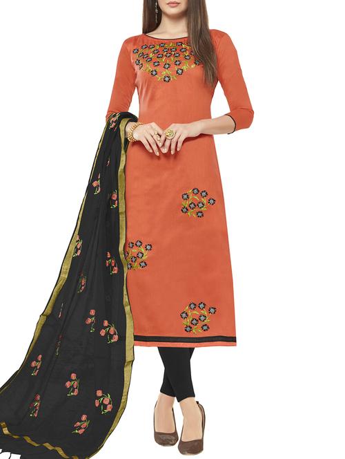 embroidered churidaar suit unstitched suit - 16016378 - Very Small Image - 1