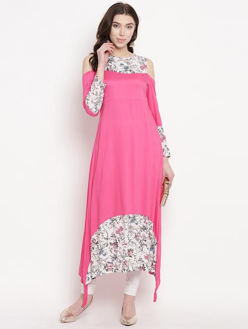 printed asymmetric kurta - 16016529 - Very Small Image - 1