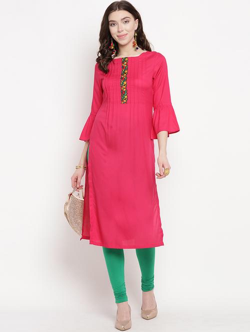 pintucks straight kurta - 16016548 - Very Small Image - 1