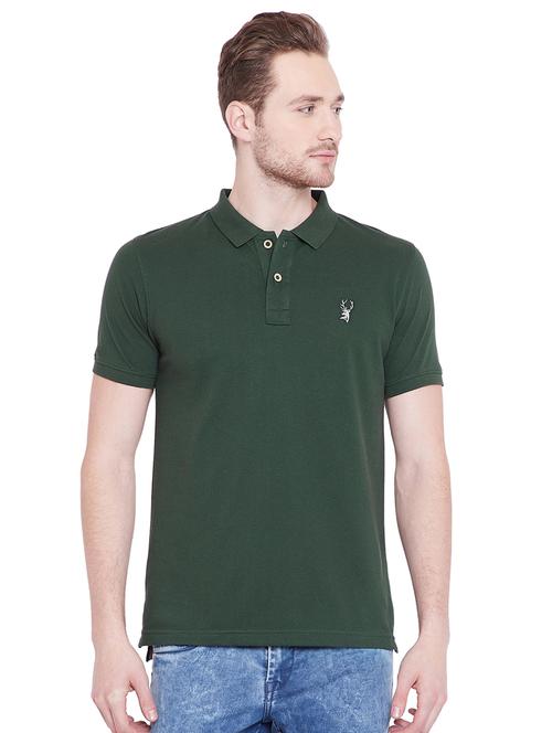 green solid polo tshirt - 16016561 - Very Small Image - 1