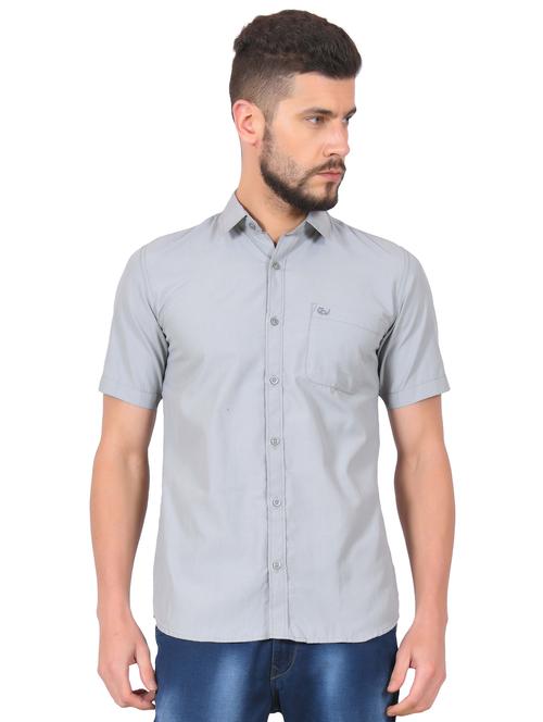 grey cotton casual shirt - 16016645 - Very Small Image - 1