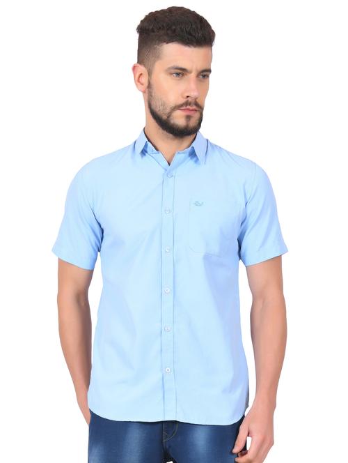 light blue cotton casual shirt - 16016647 - Very Small Image - 1