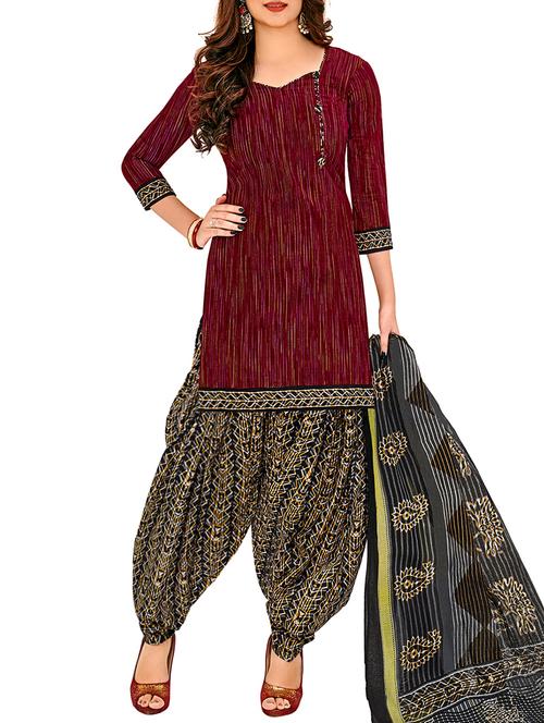printed straight unstitched suit - 16016710 - Very Small Image - 1