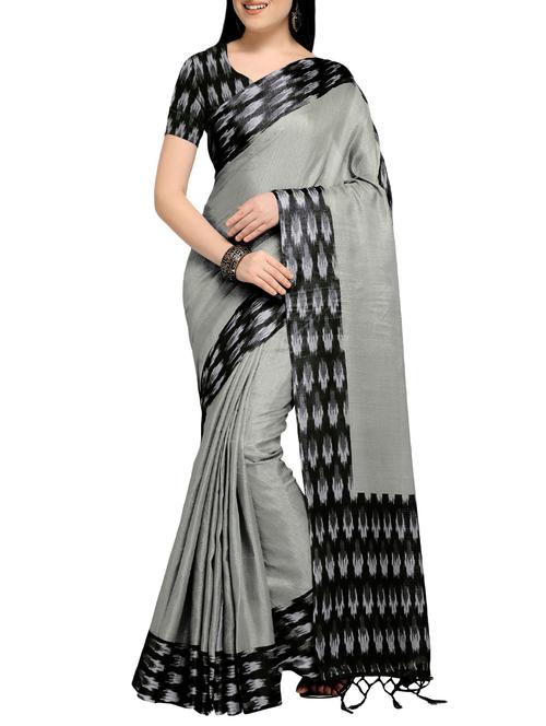 ikat printed saree with blouse - 16016948 - Very Small Image - 1