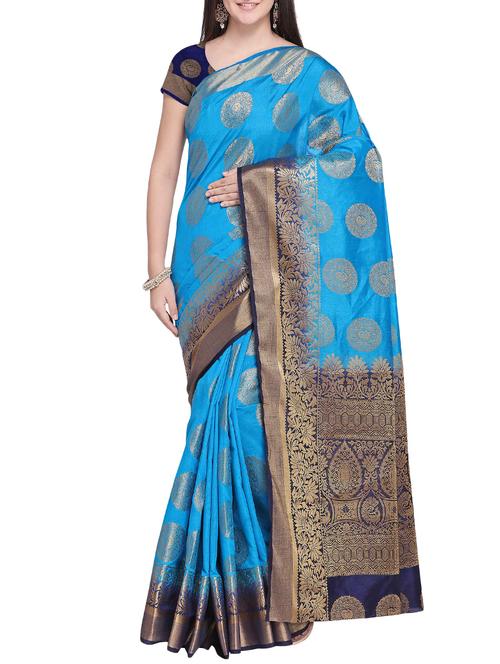 zari kanjivaram saree with blouse - 16016956 - Very Small Image - 1