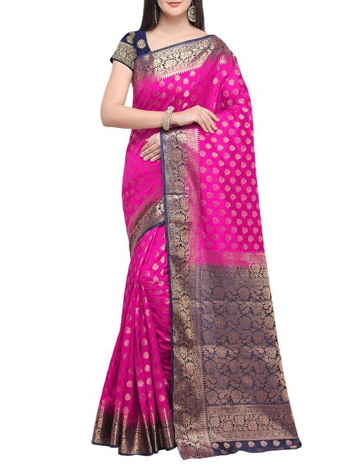 zari kanjivaram saree with blouse - 16016959 - Very Small Image - 1