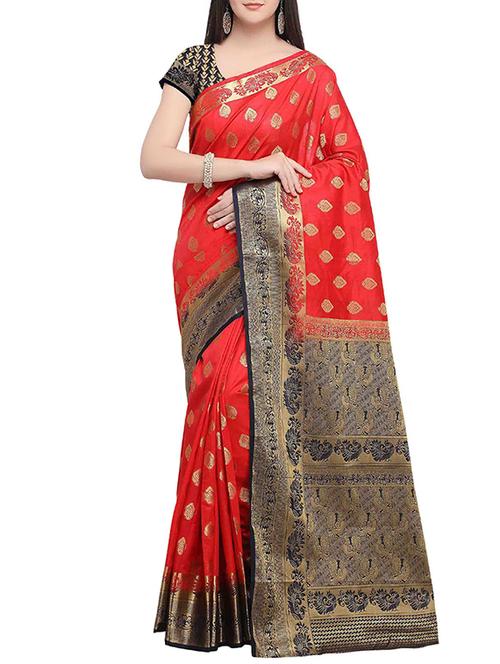 zari woven saree with blouse - 16016971 - Very Small Image - 1