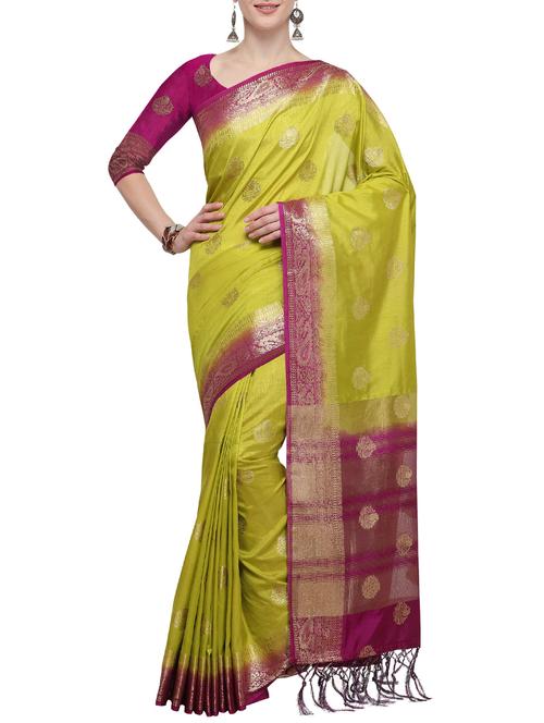 zari woven saree with blouse - 16017006 - Very Small Image - 1
