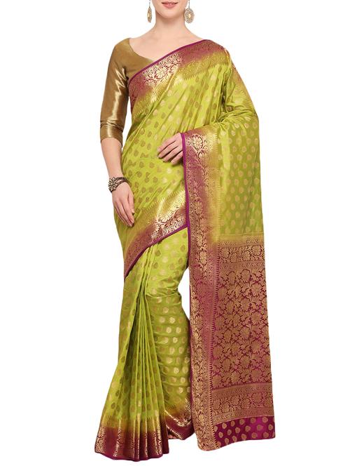 zari woven saree with blouse - 16017009 - Very Small Image - 1