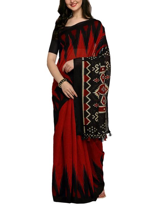 ikat printed saree with blouse - 16017012 - Very Small Image - 1