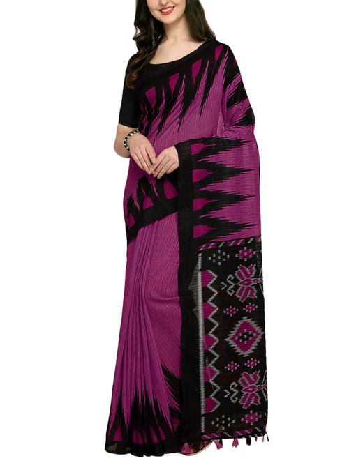 ikat printed saree with blouse - 16017013 - Very Small Image - 1