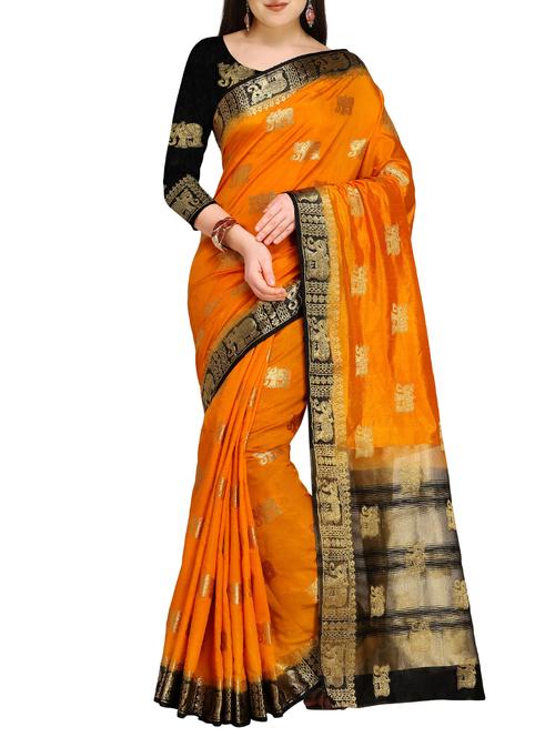 conversational zari saree with blouse - 16017019 - Very Small Image - 1