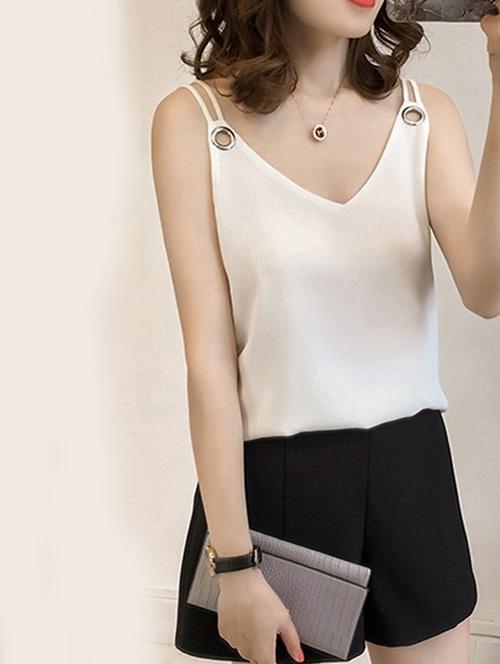 eyelet detail cami top - 16017607 - Very Small Image - 1