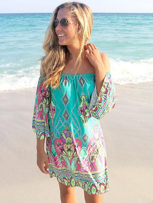 off shoulder shift dress - 16017685 - Very Small Image - 1