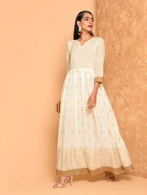 block print anarkali ethnic dress - 16017716 - Very Small Image - 1