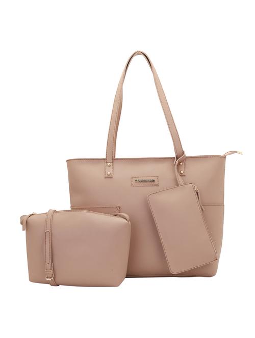 pink leatherette (pu) utility handbag - 16017912 - Very Small Image - 1