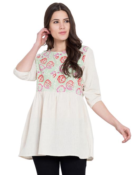 floral gathered tunic - 16018064 - Very Small Image - 1