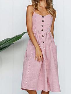 pocket patch button up a-line dress - 16019228 - Very Small Image - 1