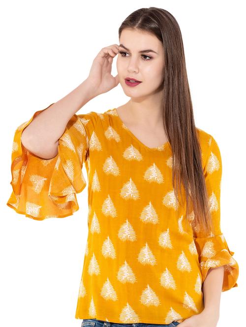 layered bell sleeved top - 16019346 - Very Small Image - 1