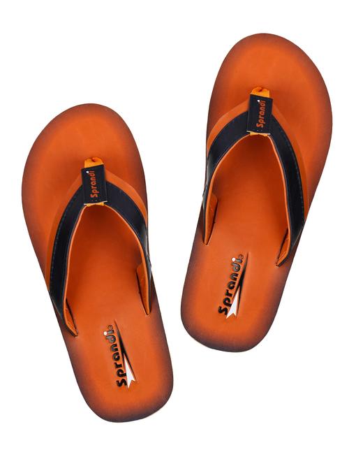 orange leatherette toe separator flip flops - 16019541 - Very Small Image - 1