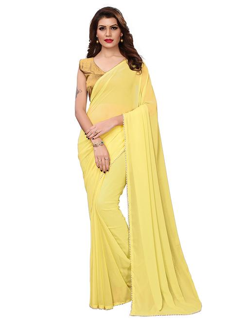 pearl lace border saree with blouse - 16021391 - Very Small Image - 1