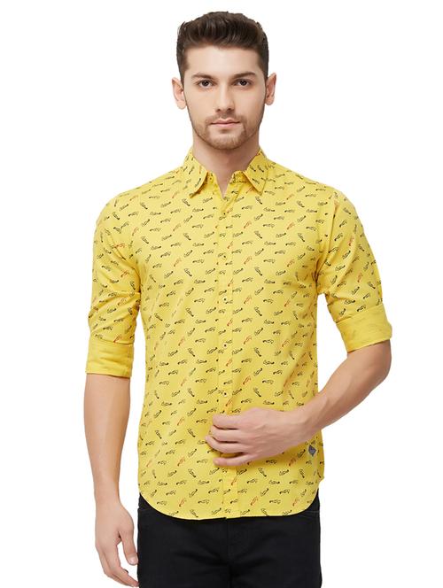 yellow printed casual shirt - 16021524 - Very Small Image - 1