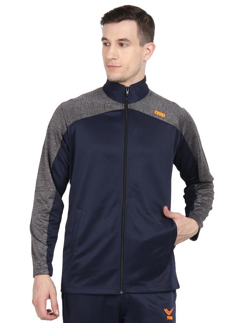 navy blue polyester casual jacket - 16021738 - Very Small Image - 1