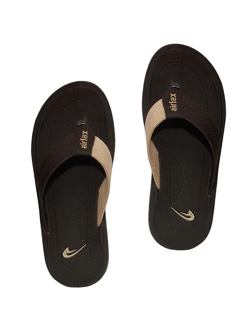 brown leatherette toe separator slippers - 16021853 - Very Small Image - 1