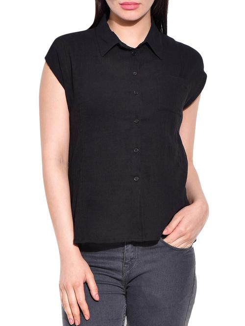 cap sleeved side slit shirt - 16022404 - Very Small Image - 1