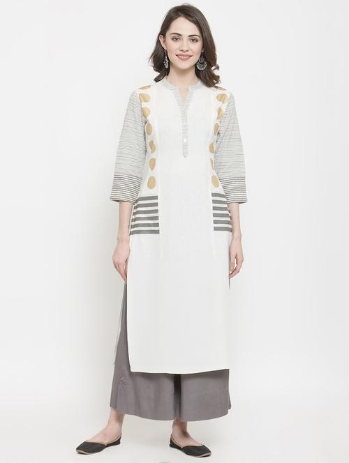 geometrical print kurta palazzo set - 16022975 - Very Small Image - 1