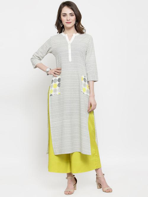 straight kurta palazzo set - 16022976 - Very Small Image - 1