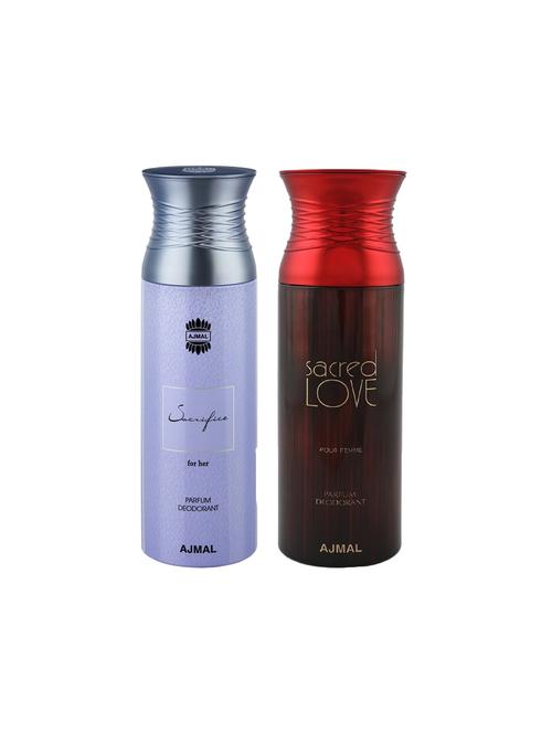 ajmal sacrifice for her & sacred love deodorant spray - for women (200 ml, pack of 2) - 16023843 - Very Small Image - 1