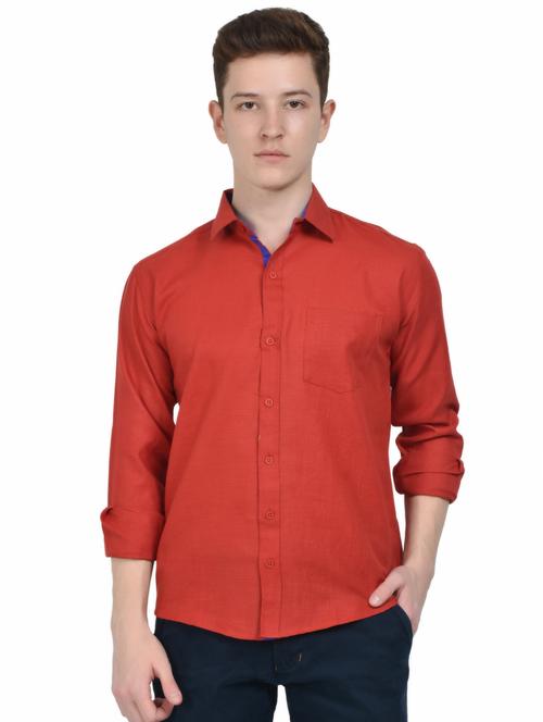 red solid casual shirt - 16024370 - Very Small Image - 1