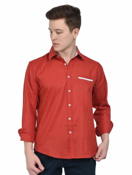 red solid casual shirt - 16024371 - Very Small Image - 1