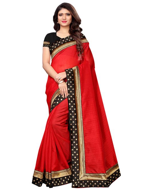 zari lace border maroon bhagalpuri saree with blouse - 16025972 - Very Small Image - 1