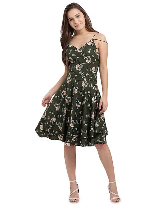 cami neck floral flared dress - 16026627 - Very Small Image - 1