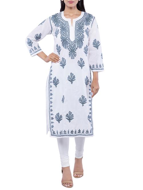 chikankari straight kurta - 16026702 - Very Small Image - 1