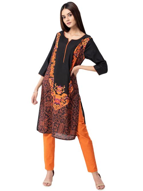 printed straight kurta - 16027026 - Very Small Image - 1