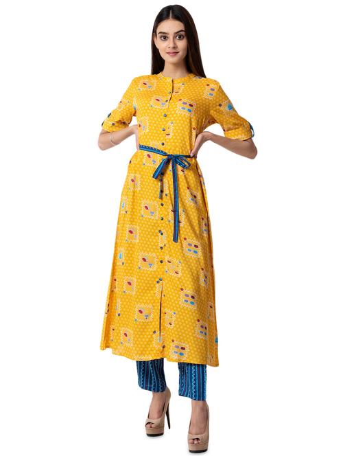 printed flared kurta - 16027051 - Very Small Image - 1