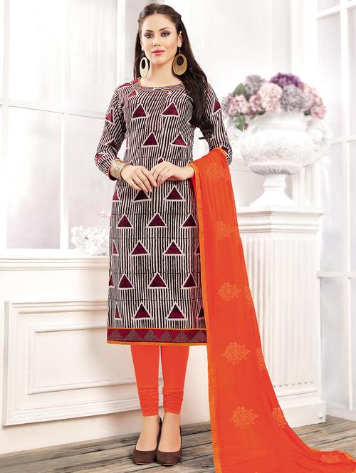 offwhite viscose unstitched suit - 16028225 - Very Small Image - 1