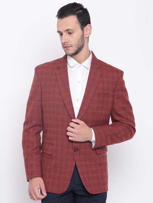 red single breasted casual blazer - 16028772 - Very Small Image - 1