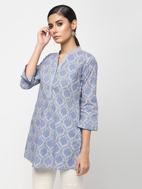 block printed straight kurti - 16029412 - Very Small Image - 1