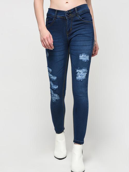 stone washed distressed jeans - 16029813 - Very Small Image - 1