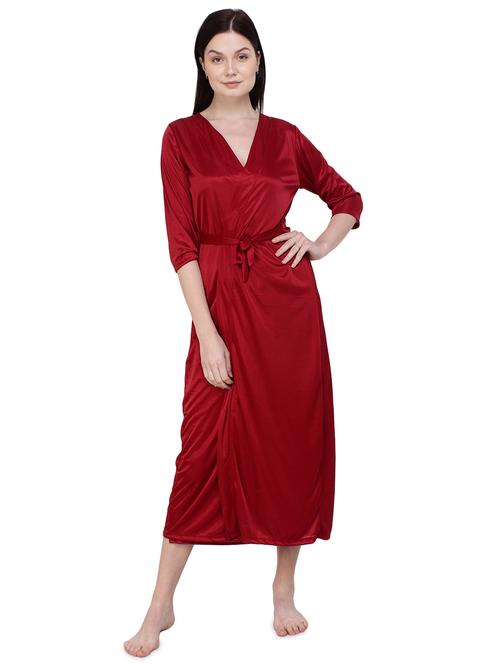 red solid nightwear set - 16030457 - Very Small Image - 1