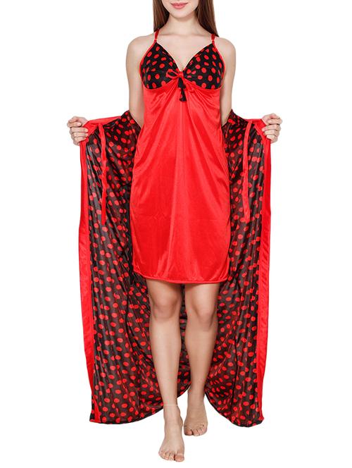 polka dots robe and babydoll set - 16030786 - Very Small Image - 1