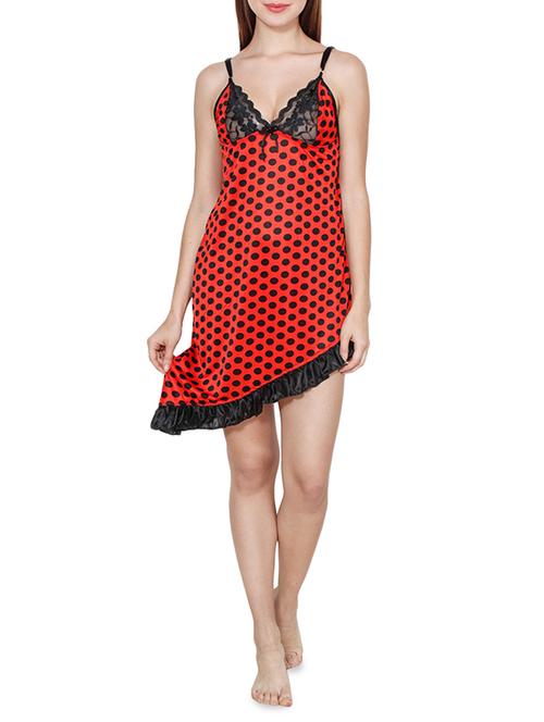 lace insert polka dots babydoll - 16030790 - Very Small Image - 1