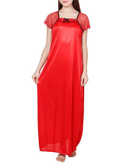 lace sleeved nighty - 16030795 - Very Small Image - 1
