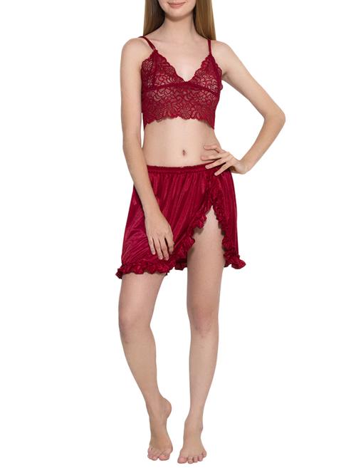 laced bralette and skirt set - 16039299 - Very Small Image - 1
