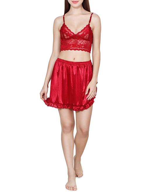 laced bralette and skirt set - 16039302 - Very Small Image - 1
