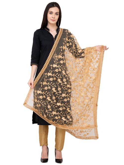 embroidered dupatta with lace - 16039373 - Very Small Image - 1